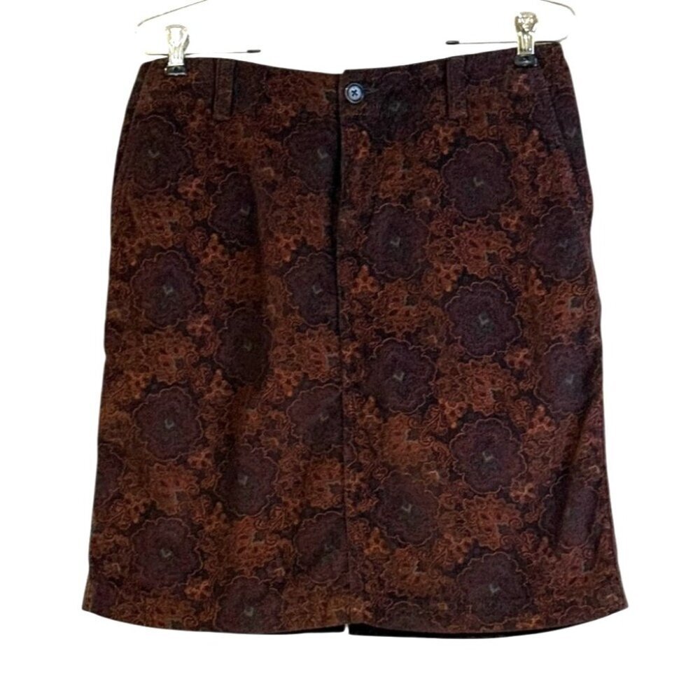 Eddie Bauer Women's Floral Print Corduroy Mink Size 4 NWT